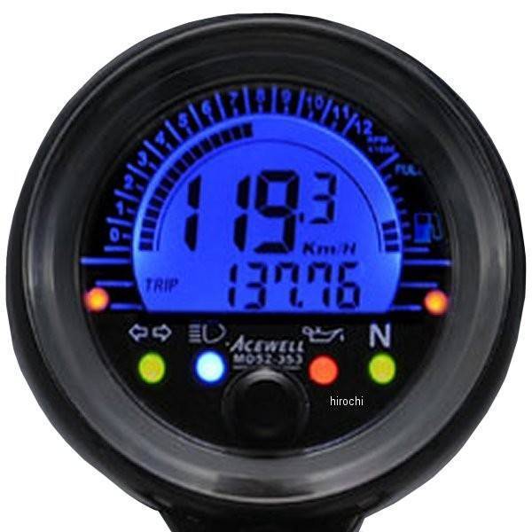 ACEWELL 052253S MINI DIGITALE SPEEDOMETER KM/H & RPM BLACK