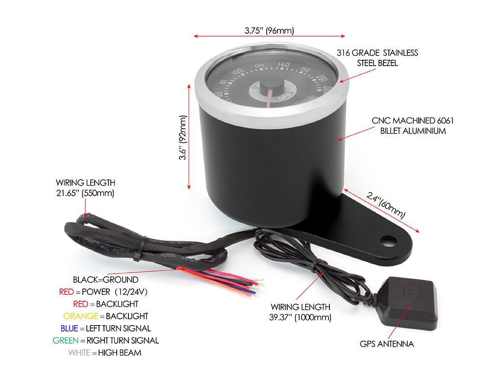 SMITHS REPLICA GPS KPH SPEEDOMETER 85MMGPS SPEEDOMETERGPS SPEEDO